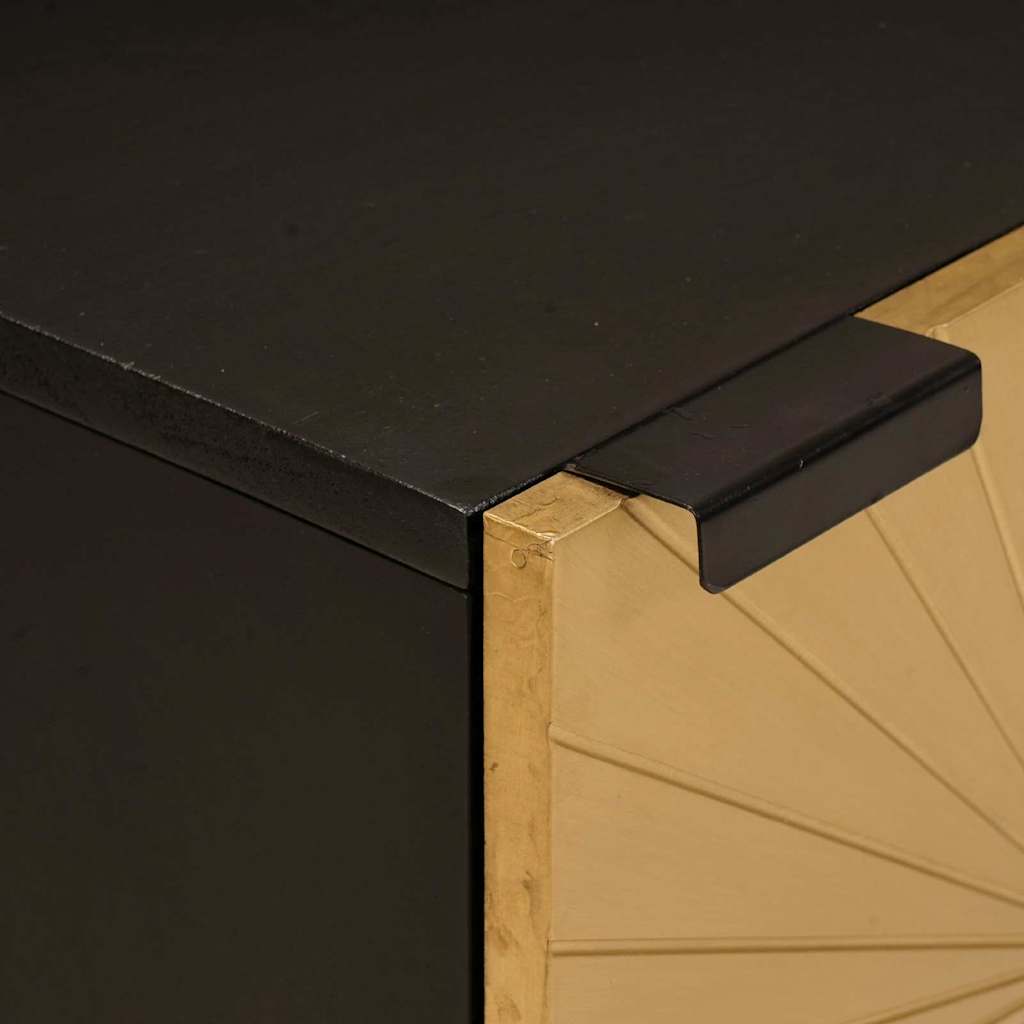 vidaXL Nachttisch 2 pcs Schwarz und Gold 40 x 33,5 x 46 cm