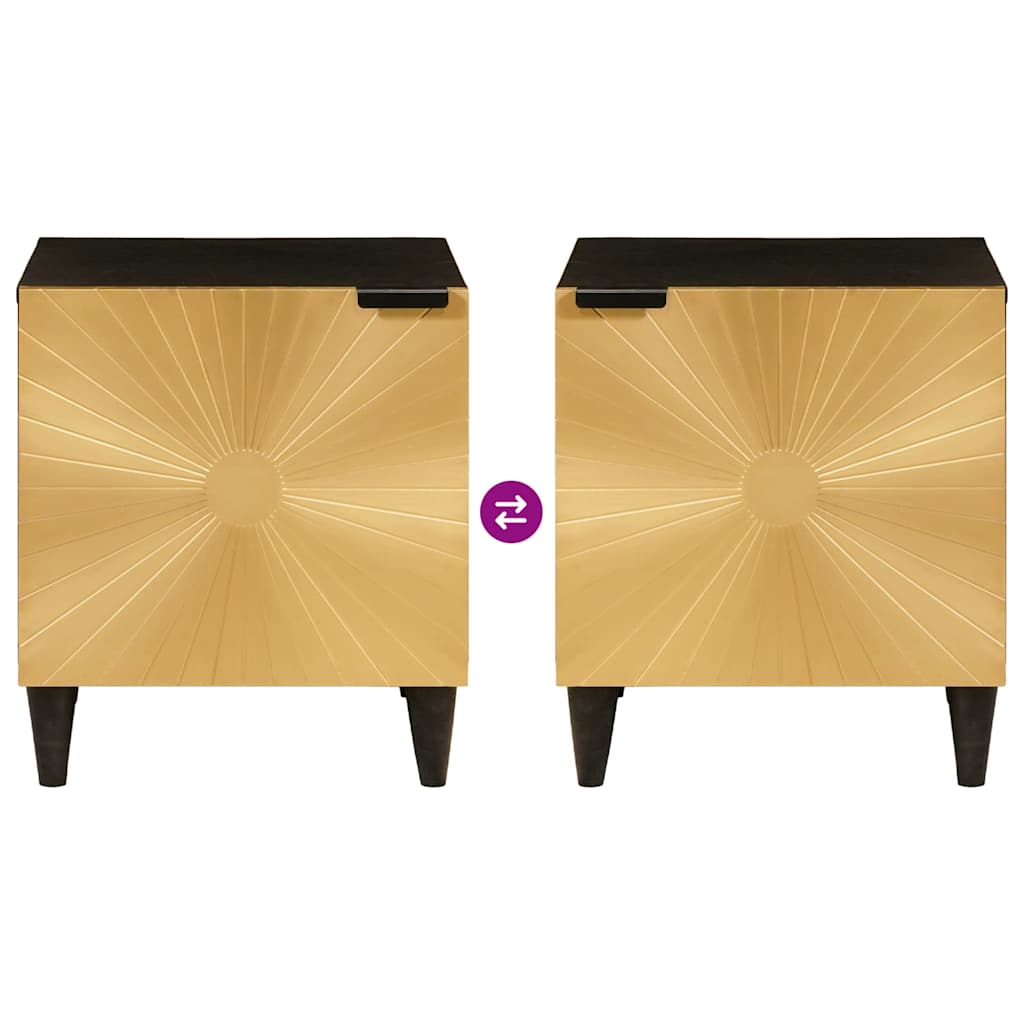 vidaXL Nachttisch 2 pcs Schwarz und Gold 40 x 33,5 x 46 cm