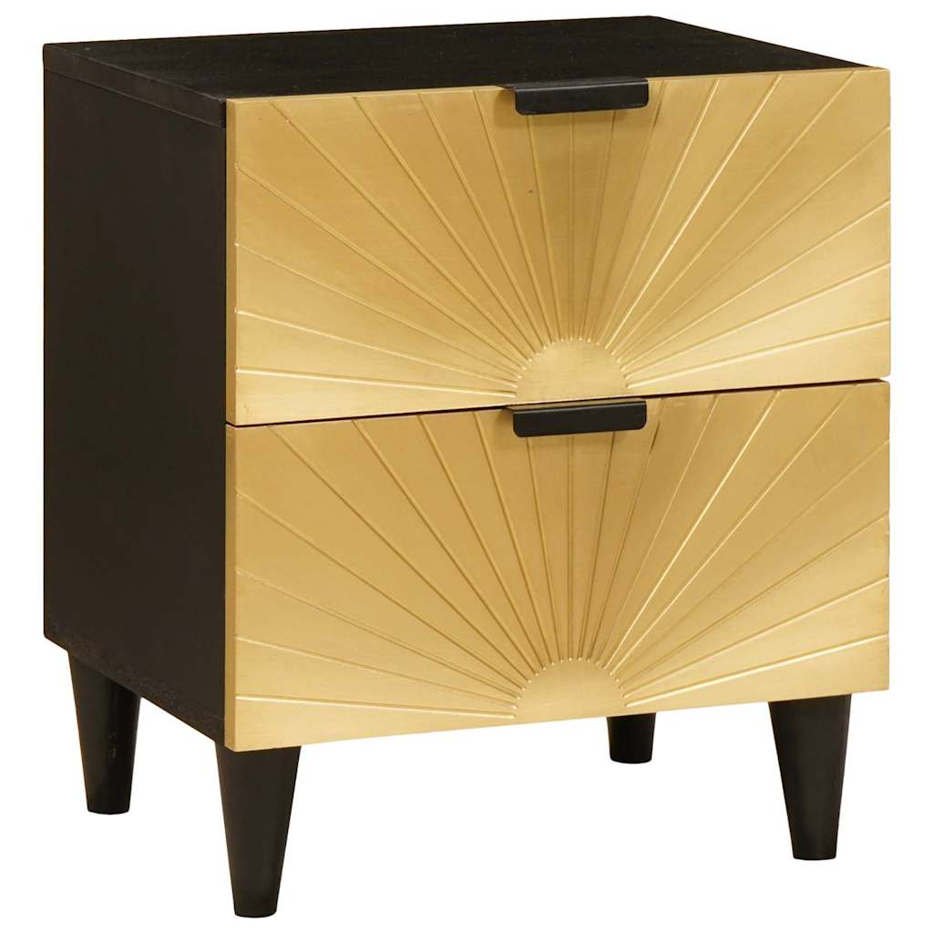 vidaXL Nachttisch 2 pcs Schwarz und Gold 40 x 33,5 x 46 cm