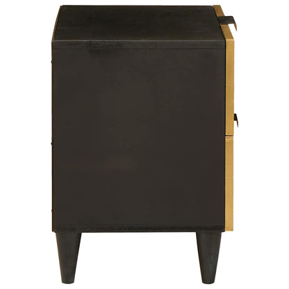 vidaXL Nachttisch 2 pcs Schwarz und Gold 40 x 33,5 x 46 cm