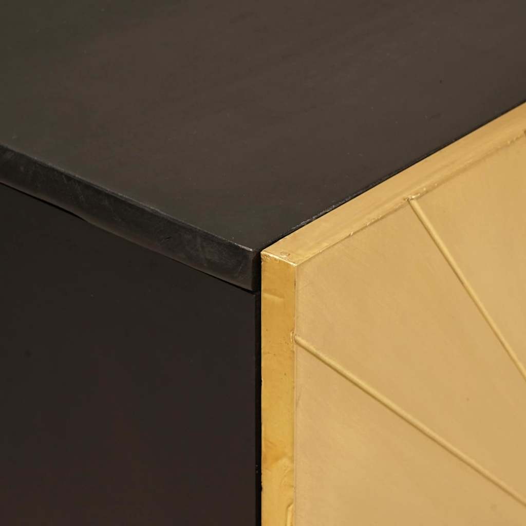 vidaXL Sideboard Schwarz und Gold 60 x 33 x 75 cm Massivholz Mango
