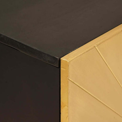 vidaXL Sideboard Schwarz und Gold 60 x 33 x 75 cm Massivholz Mango