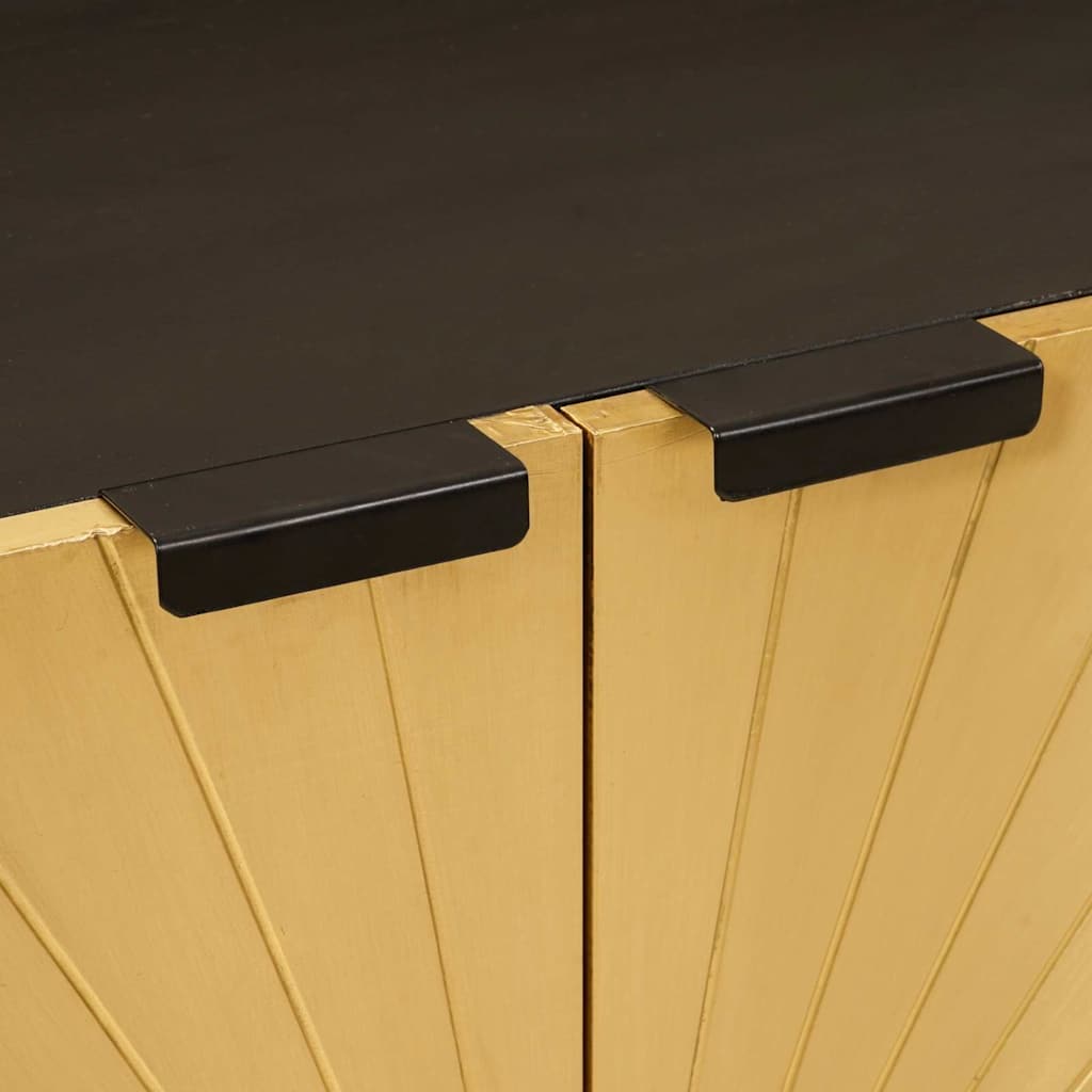 vidaXL Sideboard Schwarz und Gold 60 x 33 x 75 cm Massivholz Mango