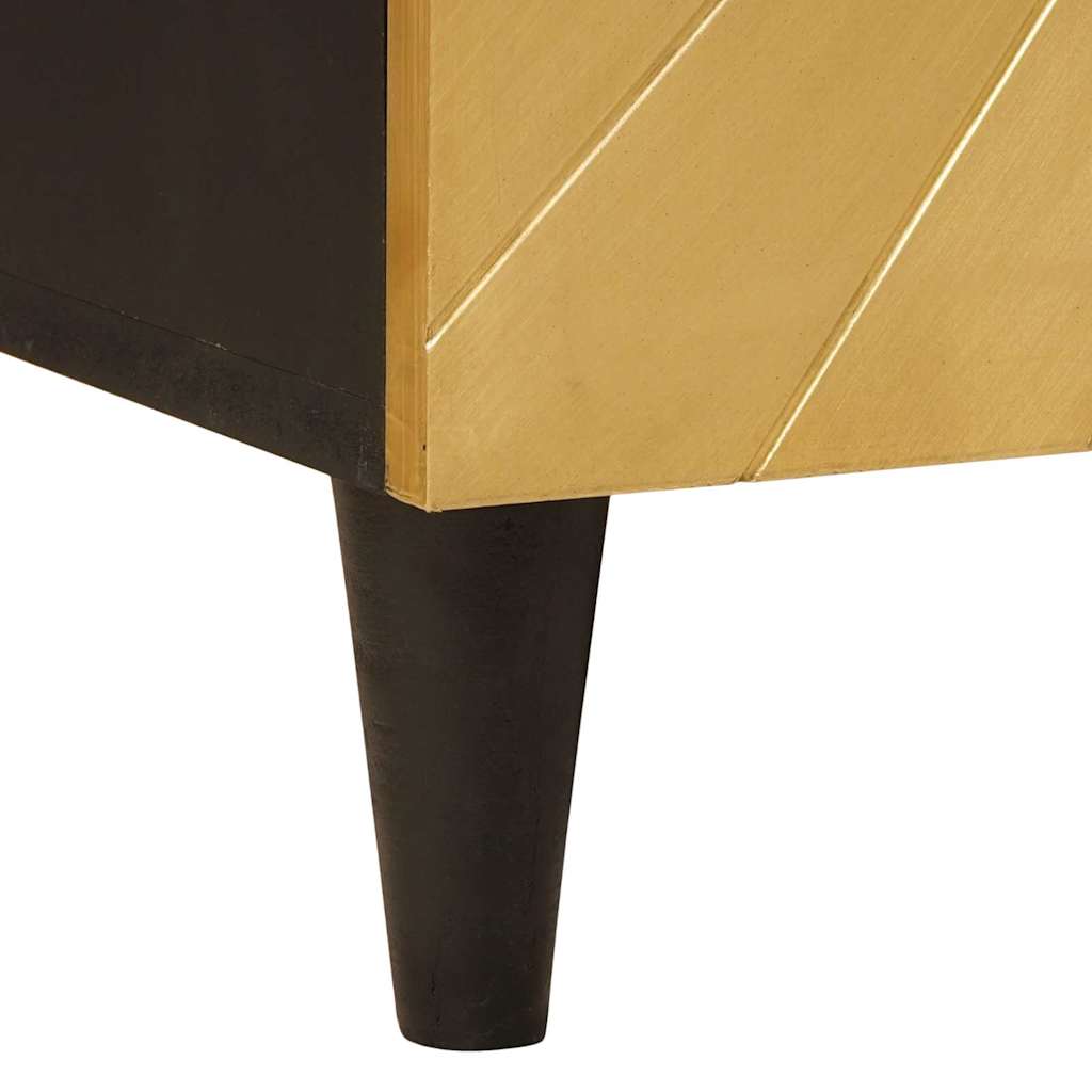 vidaXL Sideboard Schwarz und Gold 60 x 33 x 75 cm Massivholz Mango