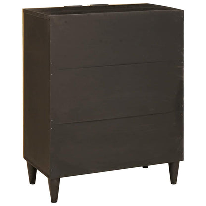 vidaXL Sideboard Schwarz und Gold 60 x 33 x 75 cm Massivholz Mango