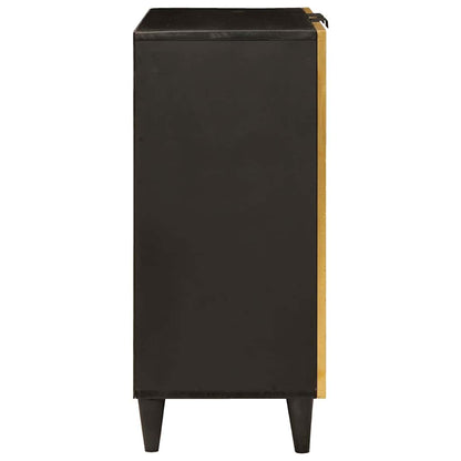 vidaXL Sideboard Schwarz und Gold 60 x 33 x 75 cm Massivholz Mango