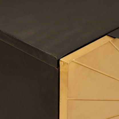 vidaXL Sideboard Schwarz und Gold 60 x 33 x 75 cm Massivholz Mango