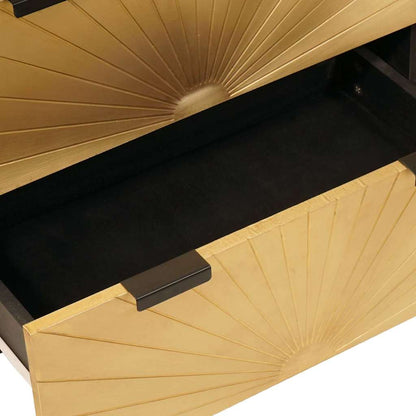 vidaXL Sideboard Schwarz und Gold 60 x 33 x 75 cm Massivholz Mango