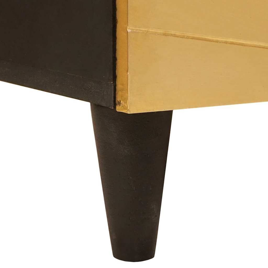 vidaXL Sideboard Schwarz und Gold 60 x 33 x 75 cm Massivholz Mango