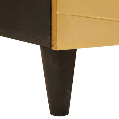 vidaXL Sideboard Schwarz und Gold 60 x 33 x 75 cm Massivholz Mango