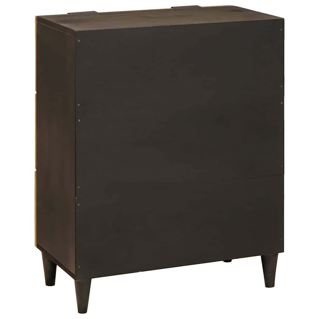 vidaXL Sideboard Schwarz und Gold 60 x 33 x 75 cm Massivholz Mango