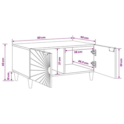 vidaXL Table basse 80 x 50 x 40 cm Bois de manguier massif