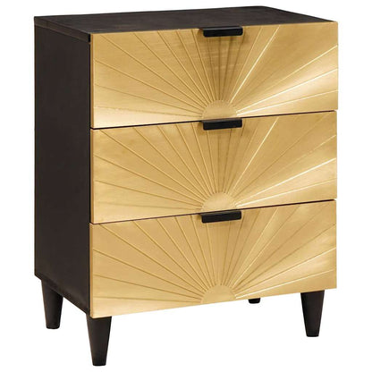 vidaXL Table de chevet avec tiroirs 50 x 33 x 62 cm Bois de manguier massif