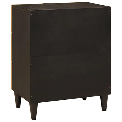 vidaXL Table de chevet avec tiroirs 50 x 33 x 62 cm Bois de manguier massif