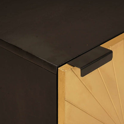 vidaXL Meuble de salle de bain avec étagère Noir et doré 38 x 33 x 58 cm