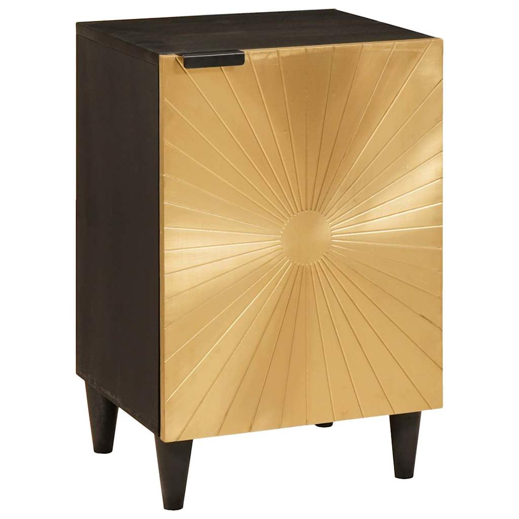vidaXL Meuble de salle de bain avec étagère Noir et doré 38 x 33 x 58 cm
