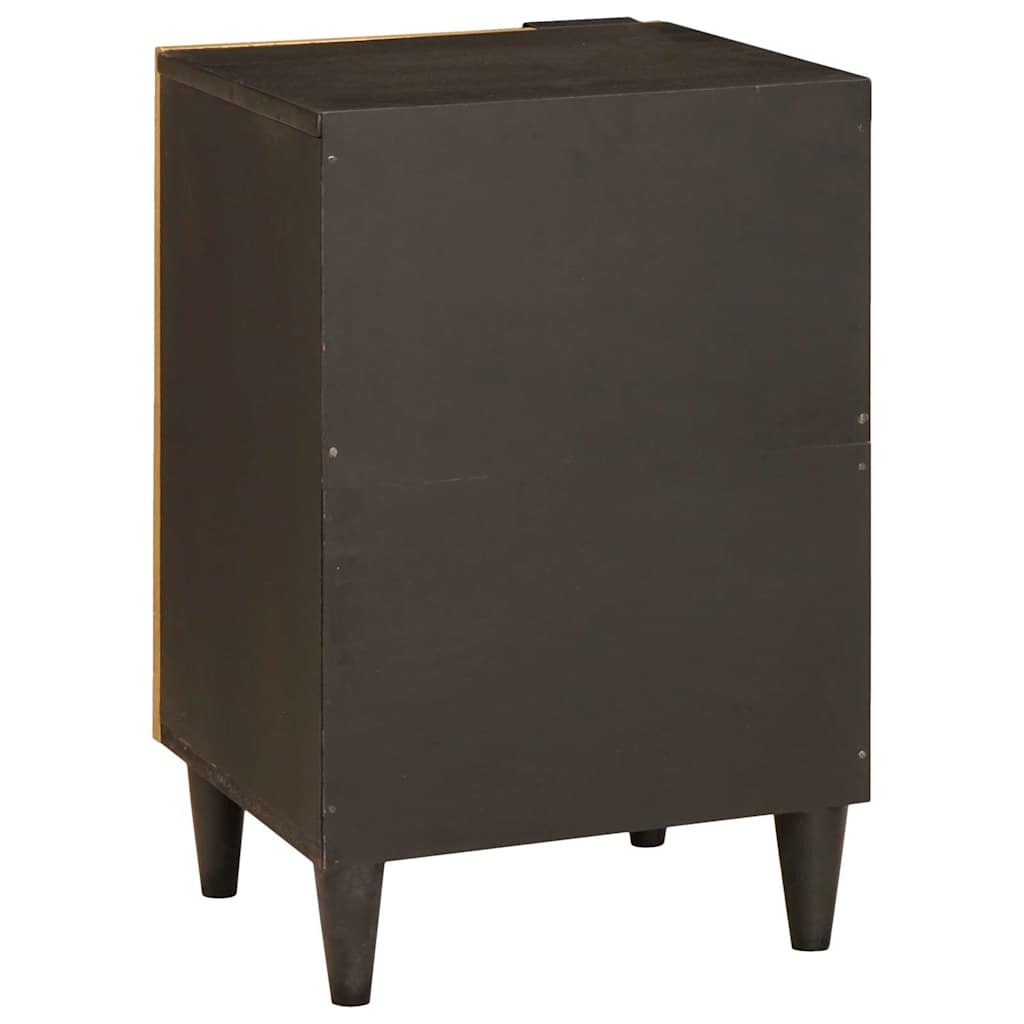 vidaXL Meuble de salle de bain avec étagère Noir et doré 38 x 33 x 58 cm