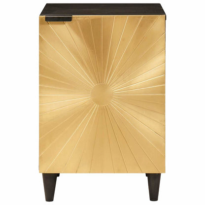 vidaXL Meuble de salle de bain avec étagère Noir et doré 38 x 33 x 58 cm