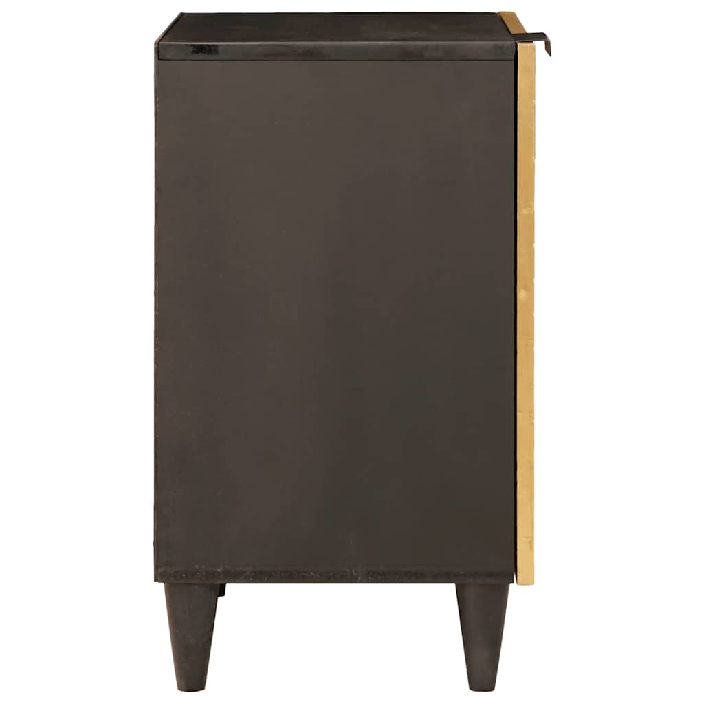 vidaXL Meuble de salle de bain avec étagère Noir et doré 38 x 33 x 58 cm