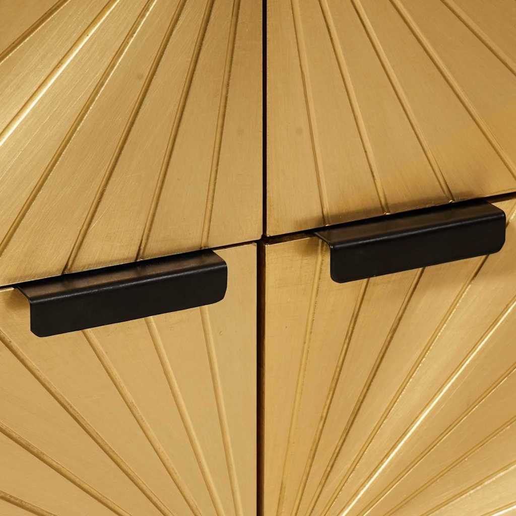 Seitenschrank mit Speicher Schwarz und Gold 60 x 33,5 x 75 cm