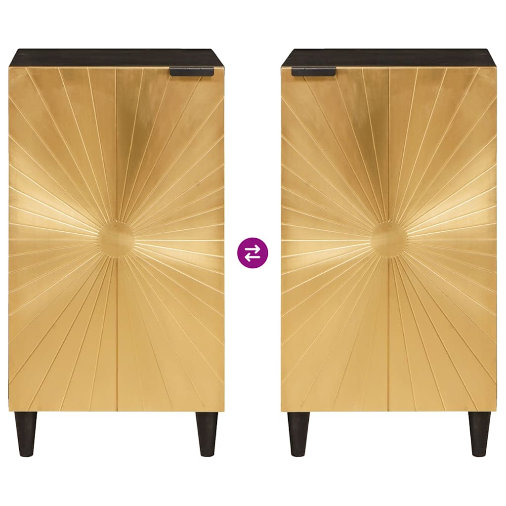 Seitenschrank mit Regal Schwarz und Gold 80 x 33,5 x 75 cm