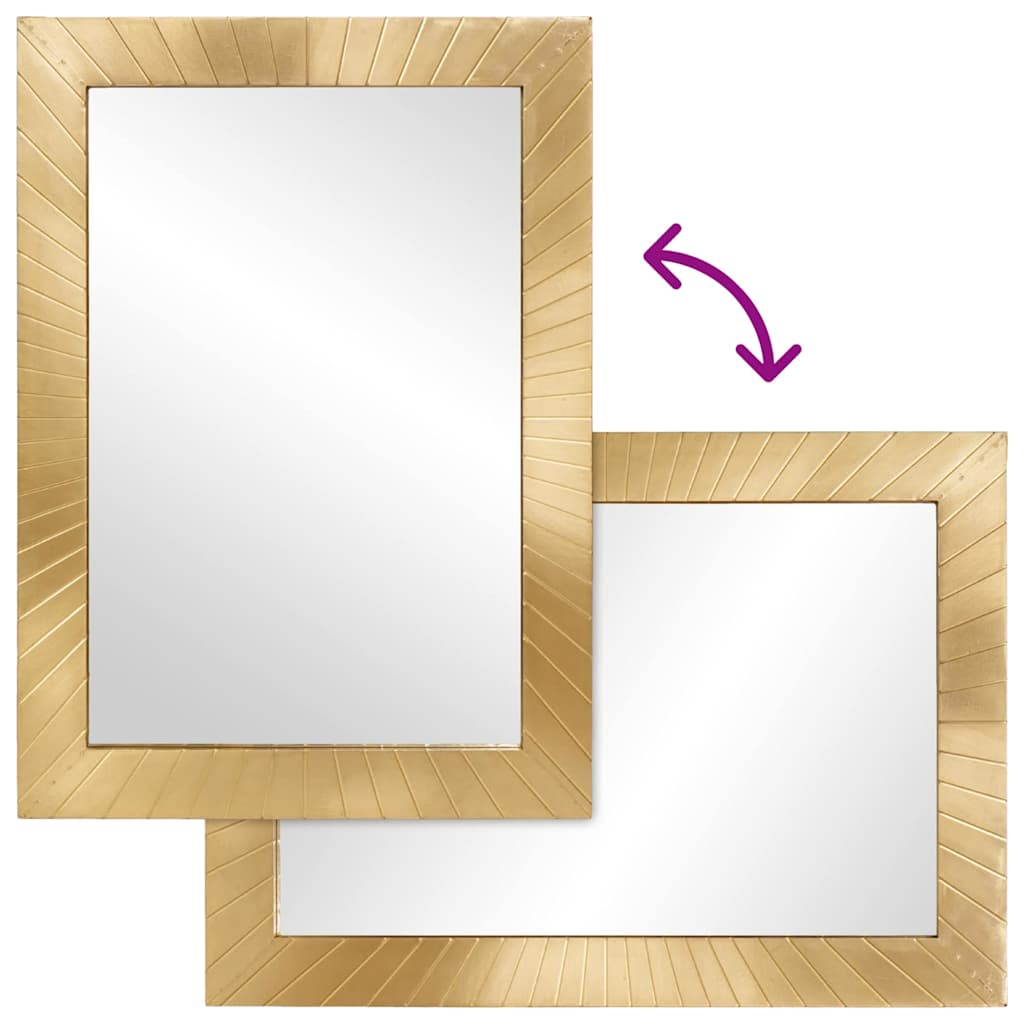 vidaXL Badezimmer Spiegel Schwarz und Gold 50 x 2,5 x 70 cm
