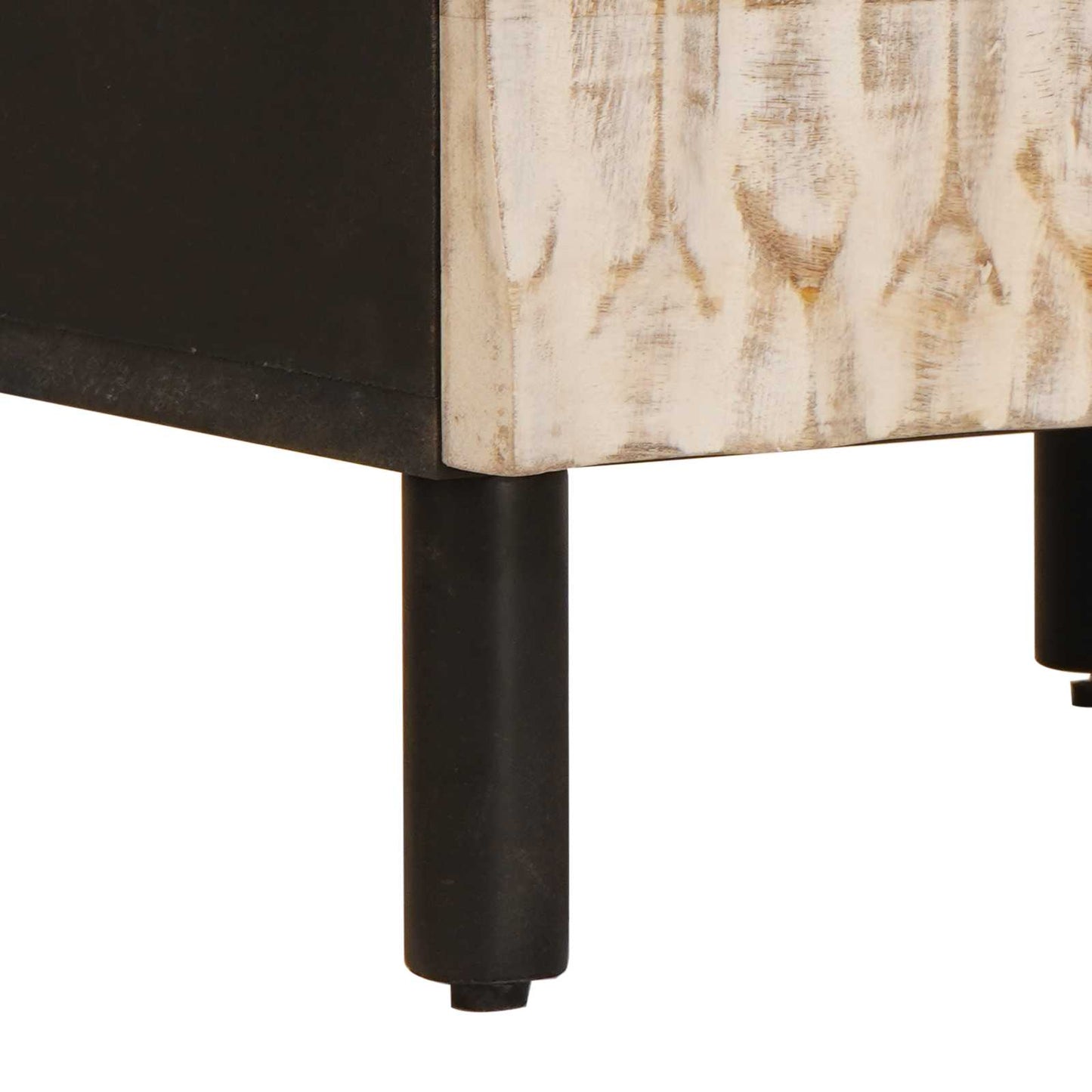 vidaXL Nachttisch Weiß 40 x 33 x 46 cm Massivholz Mango
