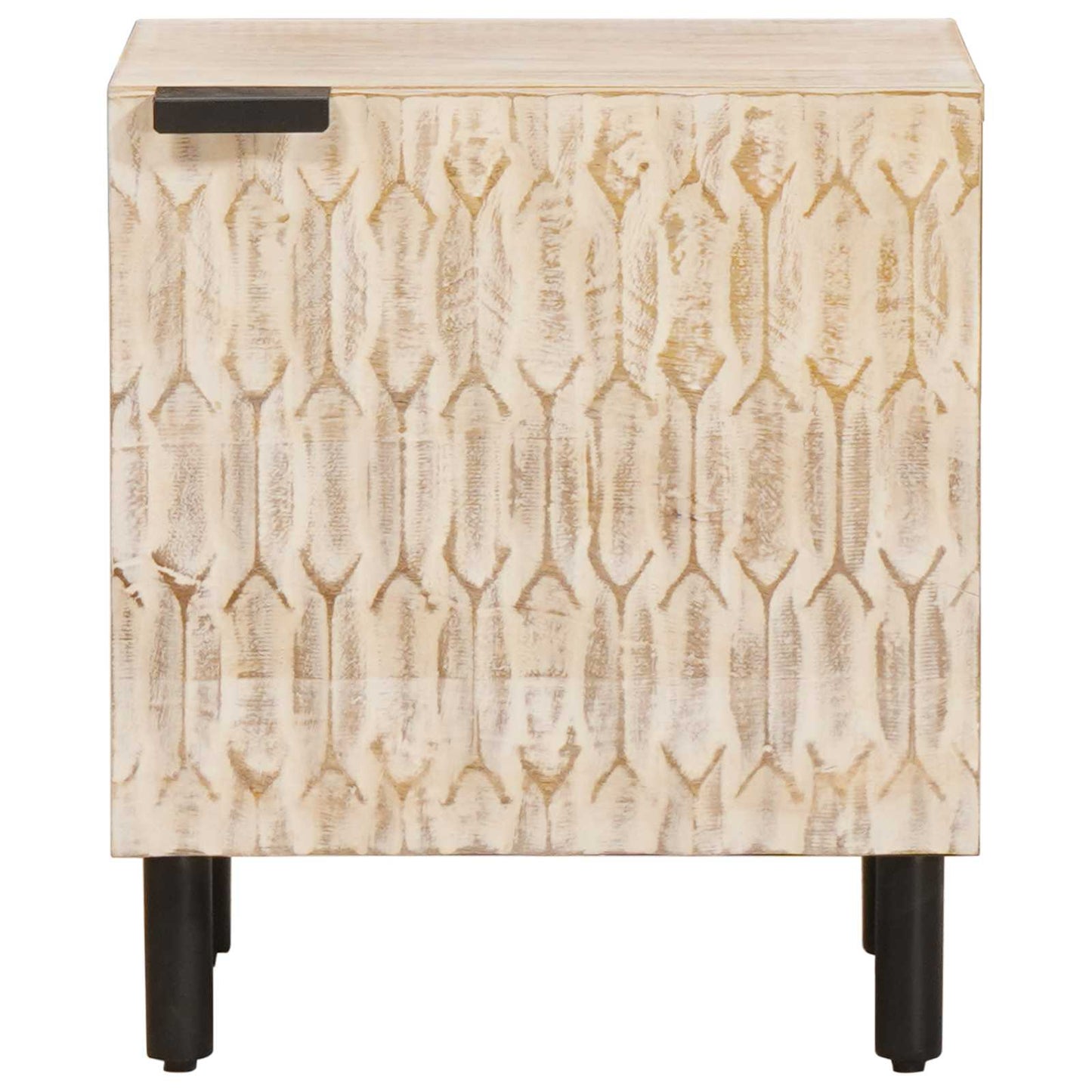 vidaXL Nachttisch Weiß 40 x 33 x 46 cm Massivholz Mango