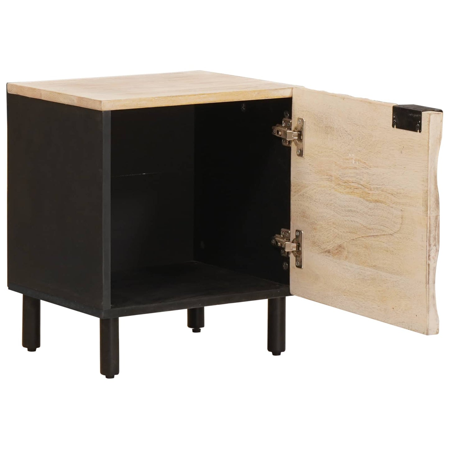 vidaXL Tables de chevet 2 pcs Blanc 40 x 33 x 46 cm Bois de manguier massif