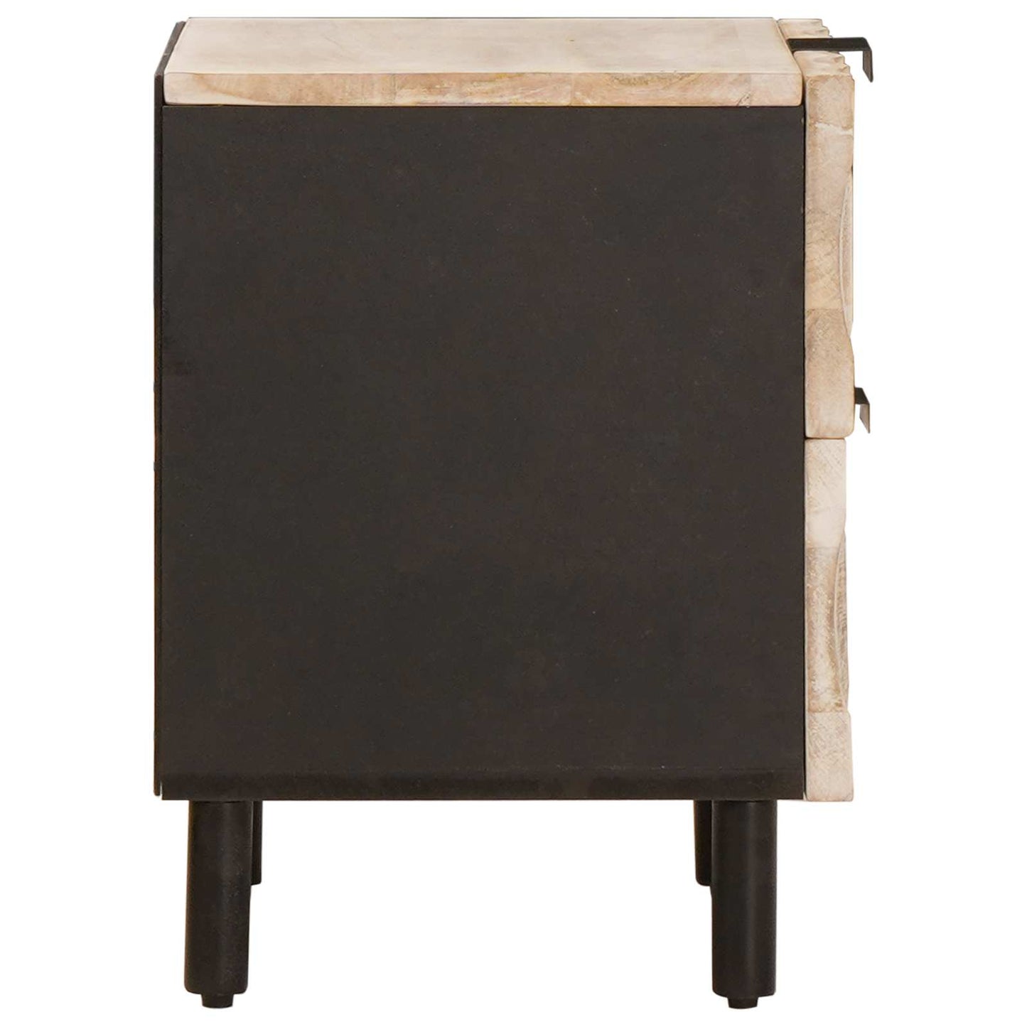 Nachttisch mit Schubladen Weiß 40 x 33 x 46 cm Massivholz Mango