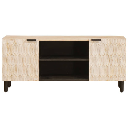 vidaXL TV-Schränk mit Tür Weiße gewaschene Oberfläche 105 x 33 x 46 cm
