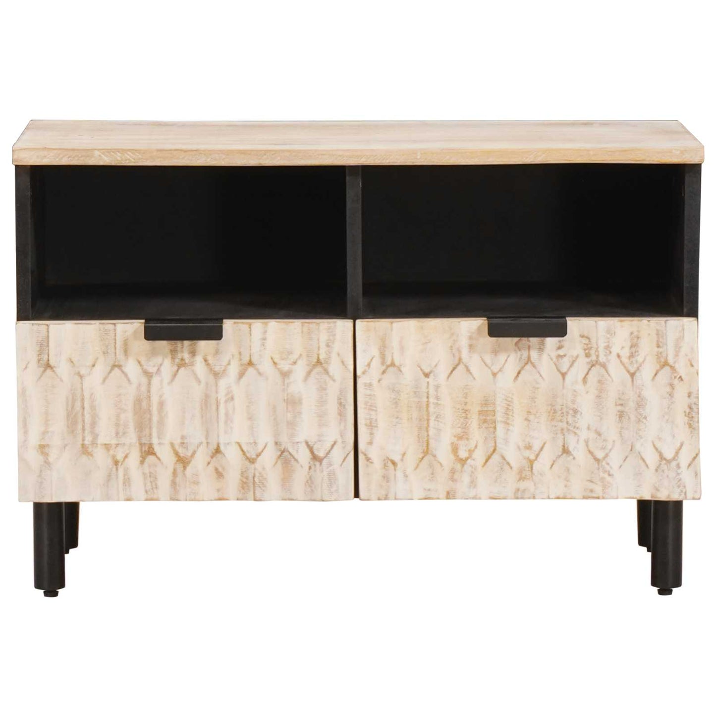 TV-Schränk Weiße gewaschene Oberfläche 70 x 33 x 46 cm