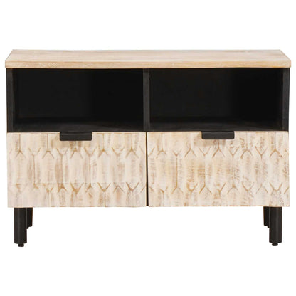 TV-Schränk Weiße gewaschene Oberfläche 70 x 33 x 46 cm