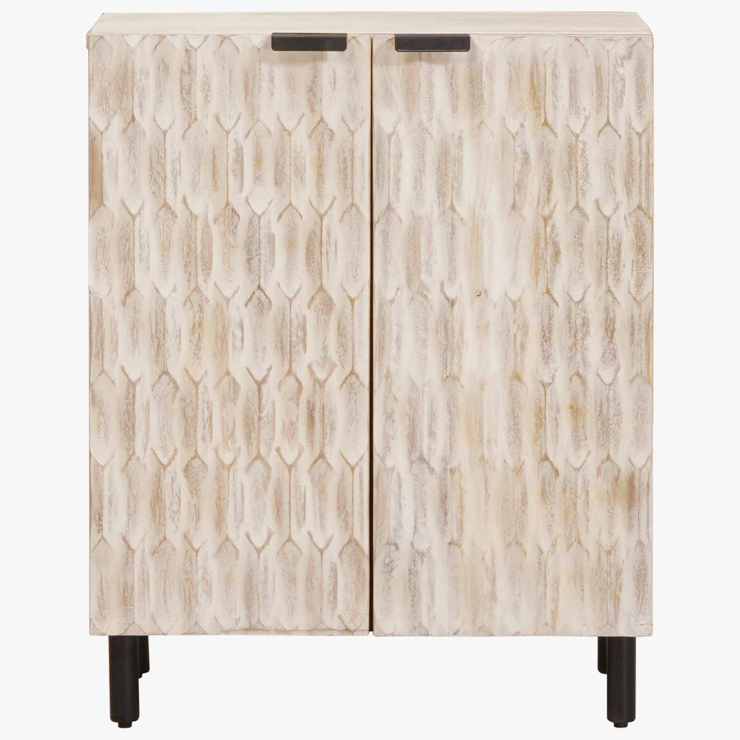 vidaXL Sideboard Weiße gewaschene Oberfläche 60 x 33 x 75 cm