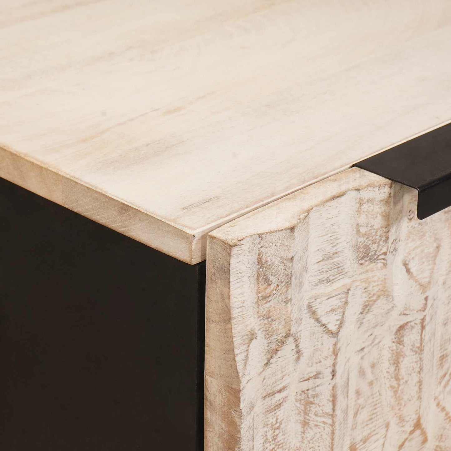 vidaXL Sideboard Weiße gewaschene Oberfläche 60 x 33 x 75 cm