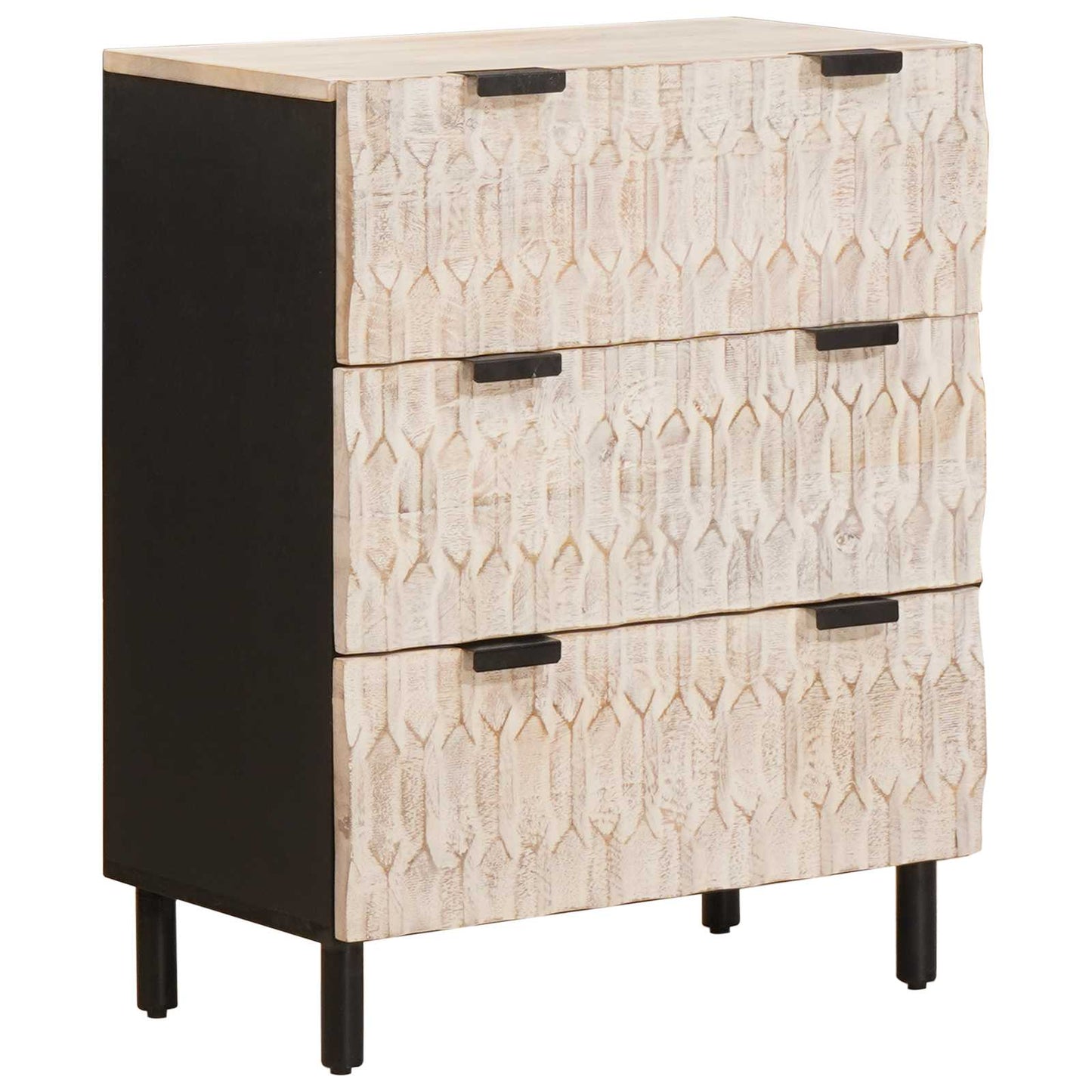 vidaXL Sideboard Weiße gewaschene Oberfläche 60 x 33 x 75 cm