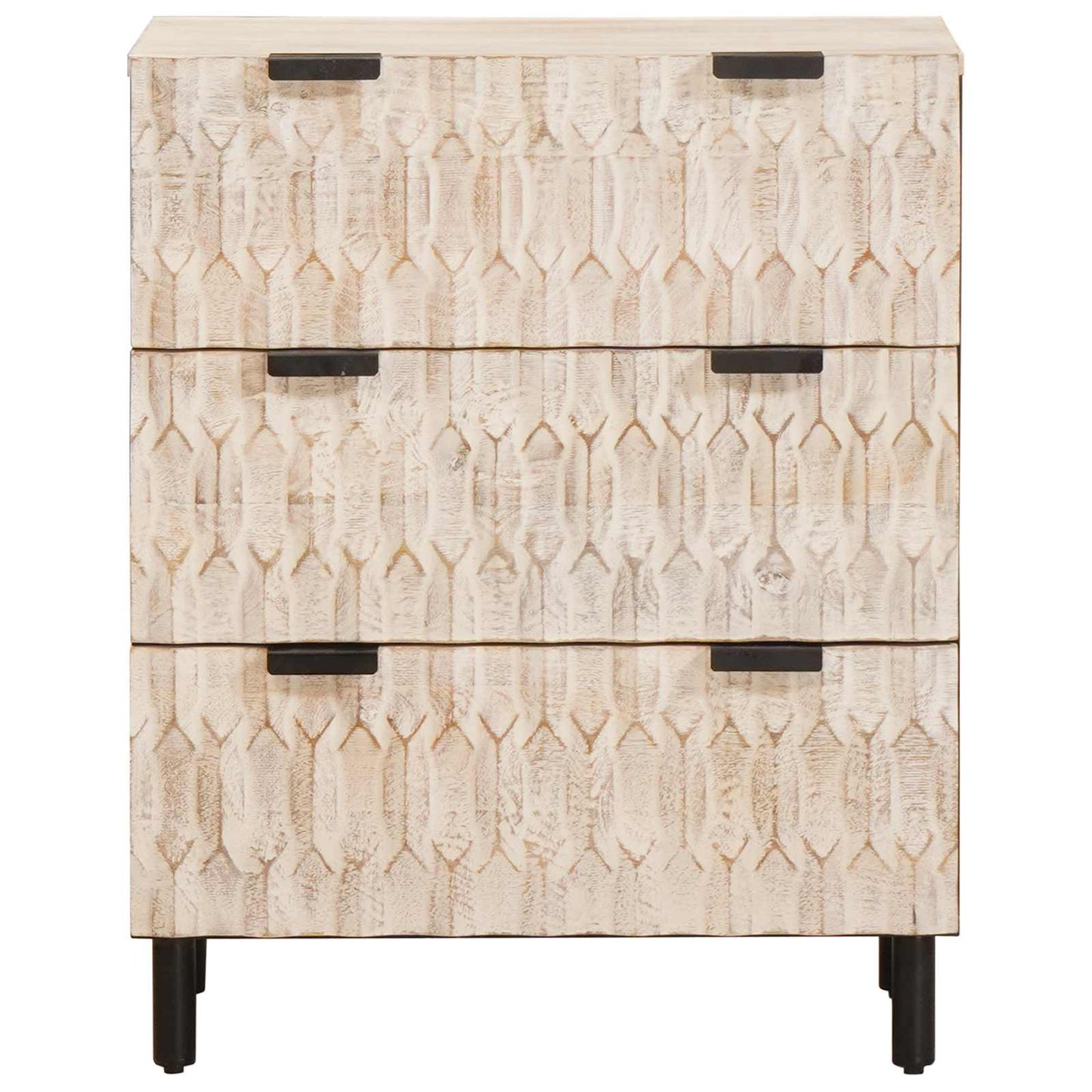 vidaXL Sideboard Weiße gewaschene Oberfläche 60 x 33 x 75 cm