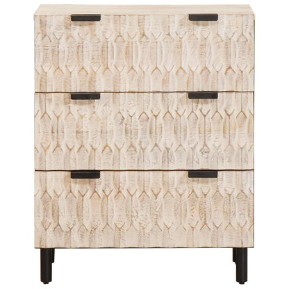 vidaXL Sideboard Weiße gewaschene Oberfläche 60 x 33 x 75 cm