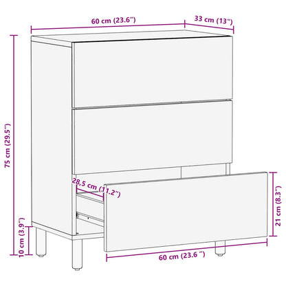 vidaXL Sideboard Weiße gewaschene Oberfläche 60 x 33 x 75 cm