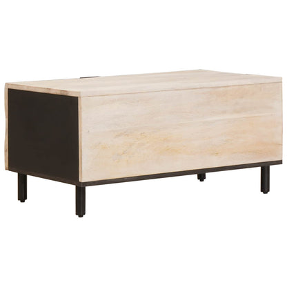 vidaXL Couchtisch Weiß 80 x 50 x 40 cm Massivholz Mango