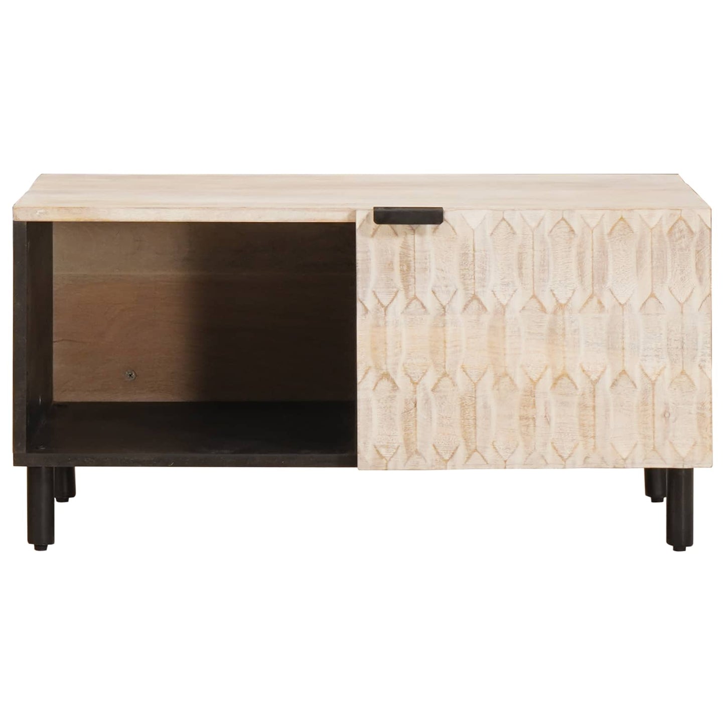 vidaXL Couchtisch Weiß 80 x 50 x 40 cm Massivholz Mango