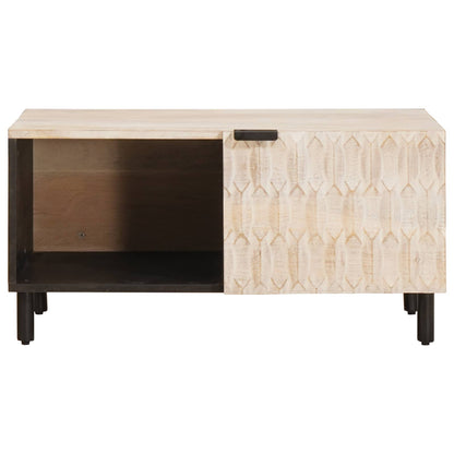 vidaXL Couchtisch Weiß 80 x 50 x 40 cm Massivholz Mango