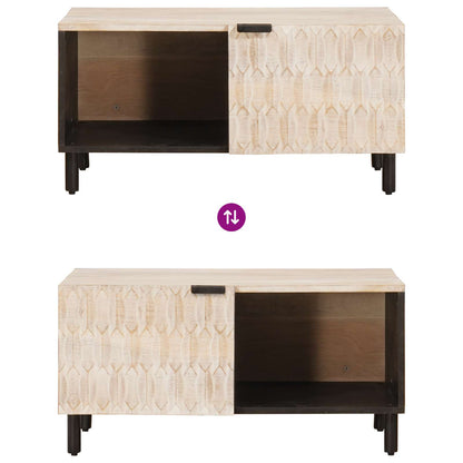vidaXL Couchtisch Weiß 80 x 50 x 40 cm Massivholz Mango