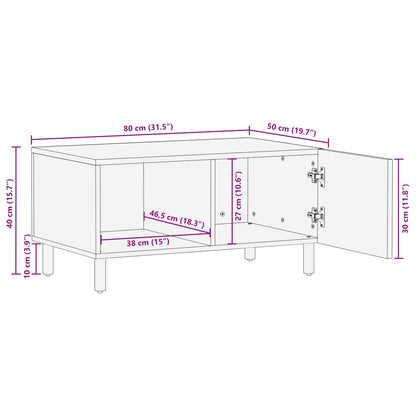 vidaXL Couchtisch Weiß 80 x 50 x 40 cm Massivholz Mango
