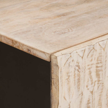 vidaXL Couchtisch Weiß 80 x 50 x 40 cm Massivholz Mango