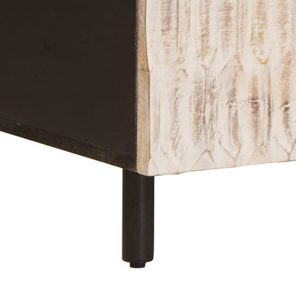 vidaXL Couchtisch Weiß 80 x 50 x 40 cm Massivholz Mango