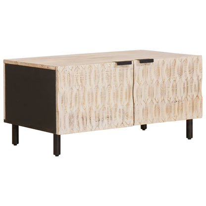 vidaXL Couchtisch Weiß 80 x 50 x 40 cm Massivholz Mango