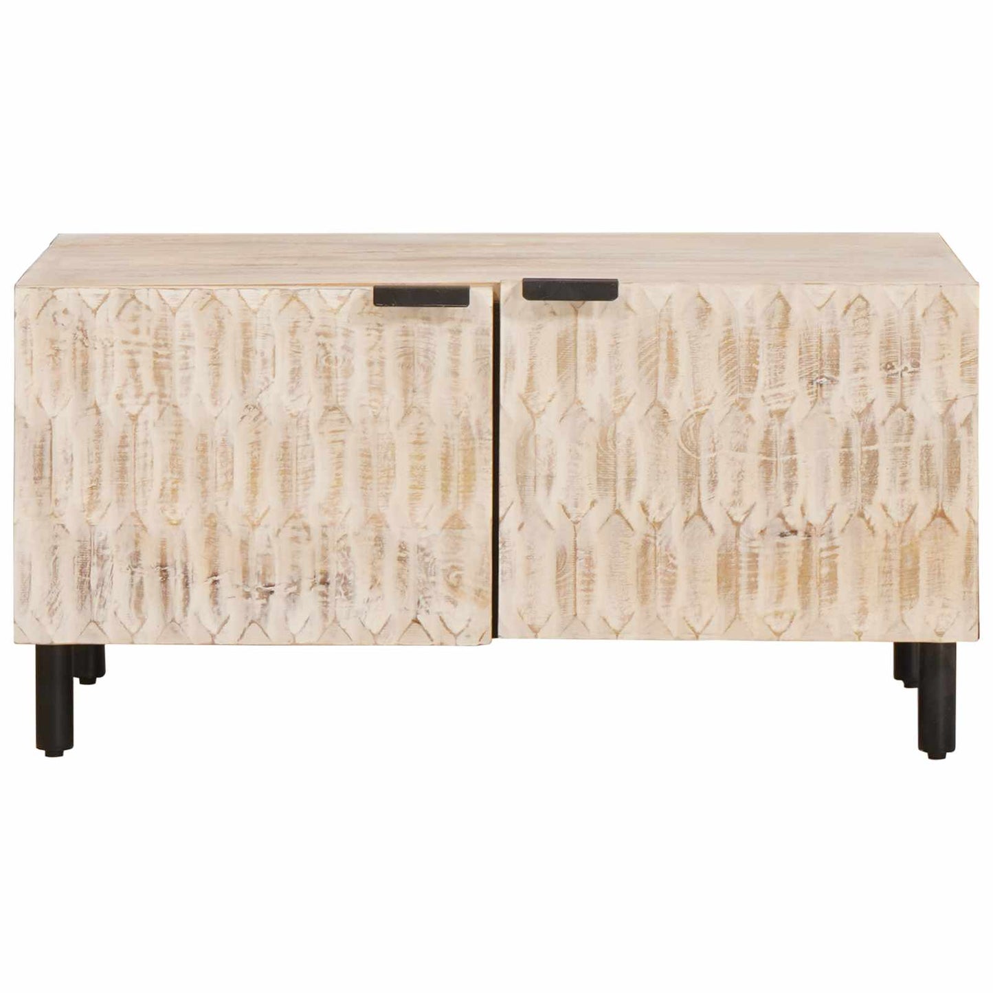 vidaXL Couchtisch Weiß 80 x 50 x 40 cm Massivholz Mango