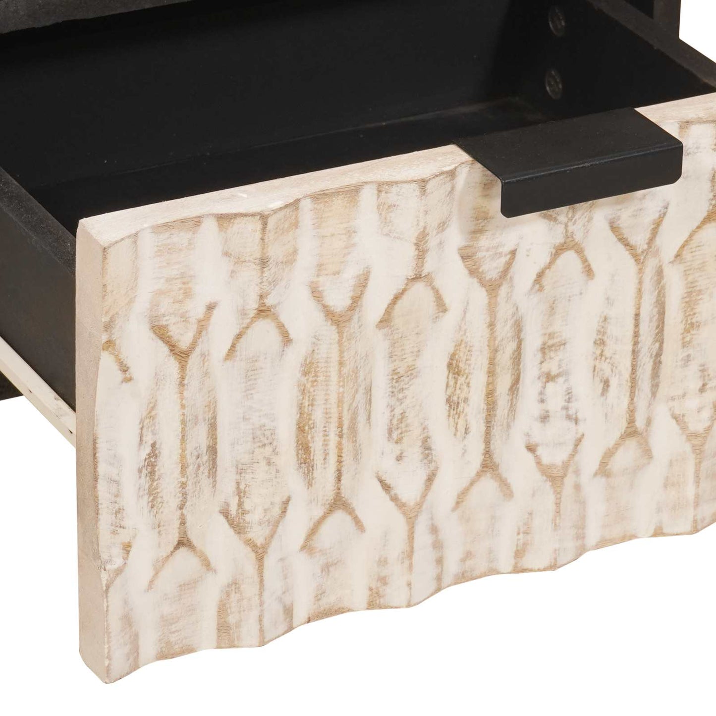 vidaXL Nachttisch mit Schubladen Weiß 40 x 33 x 46 cm Massivholz Mango