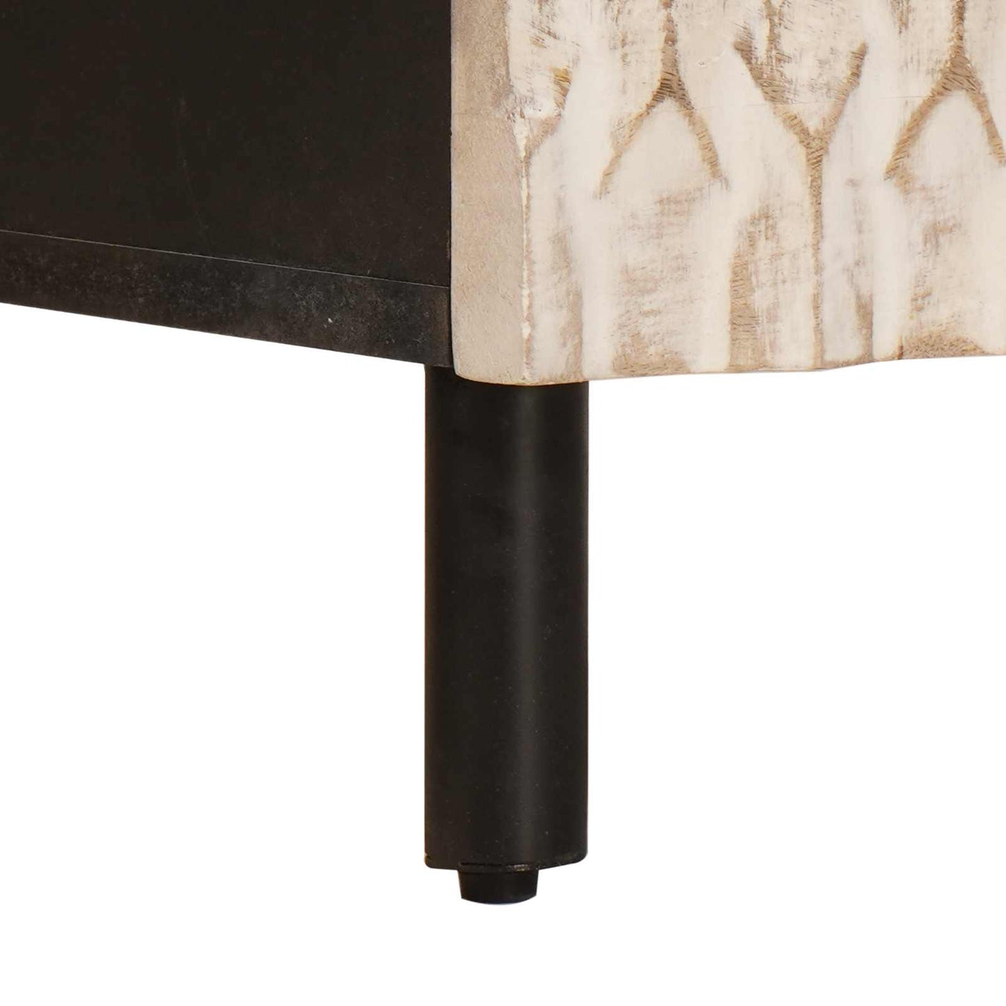 Nachttisch 2 pcs Weiß 40 x 33 x 46 cm Massivholz Mango